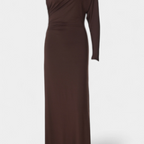 Robe Longue Plissée à Une Épaule Maybelle