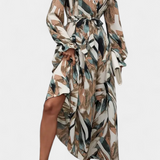 Robe Basel à Manches Longues avec Décolleté en V