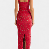 Robe Longue Festive Vasanta avec Bretelles en Nœud