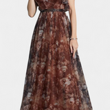 Robe Longue en Chiffon Mariana avec Imprimé Floral