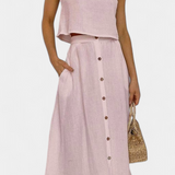 Ensemble en Coton Naha avec Gilet et Boutons Frontaux