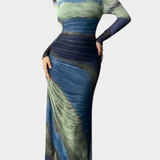 Robe Midi Ajustée Galene avec Cape