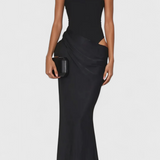 Robe Maxi Mafalda avec Style de Top à Bretelles et Silhouette Ajustée