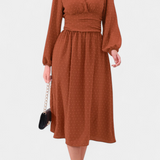 Robe Midi de Bureau Faela avec Pois Suisses