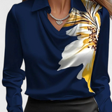 Blouse en Satin Dilnaz avec Décolleté Cascade