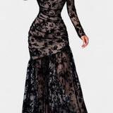 Robe Longue Fleurie Alvana avec Col Rond