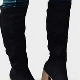 Bottes à Talon Large jusqu'au Genou Calliope