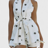 Ensemble Top Halter et Shorts Eshra à Pois