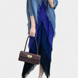 Robe d'Andalousie avec Franges et Blocs de Couleurs Contrastants