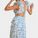 Robe Zuleika en Chiffon avec Volants et Fentes Latérales