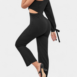 Mono Asymétrique Sahar avec Découpe et Manches Longues Liées