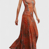 Ensemble Silvina Rétro en Maille avec Imprimé de Vagues et Coupe Fluide