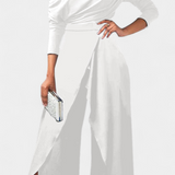 Mono Brina Tie Dye Long avec Design Off-Shoulder et Jambes Amples avec Fente