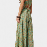 Mono Fluide Leandra Cruzado avec Imprimé Floral Vert