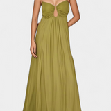 Robe Elettra Maxi avec Bretelles Fines et Tombé Fluide