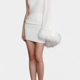 Robe Ajustée Nivalis avec Volants et Décolleté en V