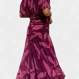 Robe Longue Alondra avec Imprimé Floral Fantaisie et Décolleté en V