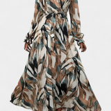 Robe Basel à Manches Longues avec Décolleté en V