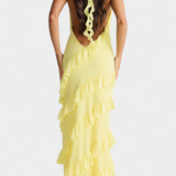 Robe Maxi Padeline avec Volants et Dos Nu