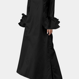 Robe Urbaine Longue Ramona avec Col Chemise et Manches Volantes