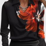 Blouse en Satin Dilnaz avec Décolleté Cascade