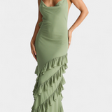 Robe Maxi Padeline avec Volants et Dos Nu