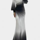 Robe Maxi Julitta Ombre avec Manches Off-Shoulder