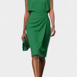 Robe Midi à Manches Longues Mona avec Col Rond