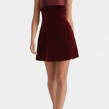 Robe Mini en Velours Sariya avec Ourlet