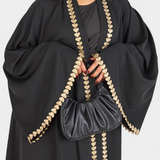 Abaya fluide de Genève avec broderie dorée