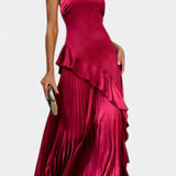 Robe Asymétrique à Une Épaule avec Volants Paige