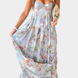 Robe Florale Neha avec Dos Nu et Fines Bretelles