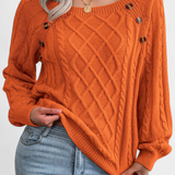 Pull en maille Fien avec col carré et boutons