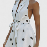 Ensemble Top Halter et Shorts Eshra à Pois