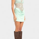 Robe Mini Sans Manches en Dentelle Nottola