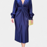 Robe Alouette à Manches Longues avec Décolleté en V