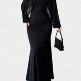 Robe Atenea Halter en Maille avec Perles