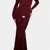 Robe Vesna à Une Épaule avec Manches Longues