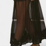 Robe Sheer Ersilien avec Superposition Semi-Transparente et Doublure Ajustée