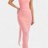 Robe Maxi en Maille Blair avec Corset Froncé