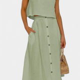 Ensemble en Coton Naha avec Gilet et Boutons Frontaux