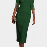 Robe Midi Reece avec Perles et Col Rond