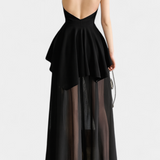 Robe Longue Hollis avec Col Halter et Dos Nu