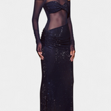 Robe de Soirée Dottie avec Détails Transparents