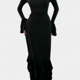 Robe Longue Calissa avec Volants et Manches Évasées