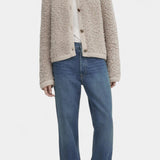 Cardigan Texturé en Velours Court Chenda