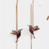 Boucles d'oreilles Oiseau en Zirconium Mélangé