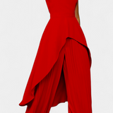 Ensemble Asymétrique Chrysoula avec Pantalons Plissés