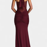 Robe Maxi Florian avec Décolleté Halter et Silhouette de Sirène
