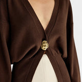 Cardigan Doré Uni Solferina